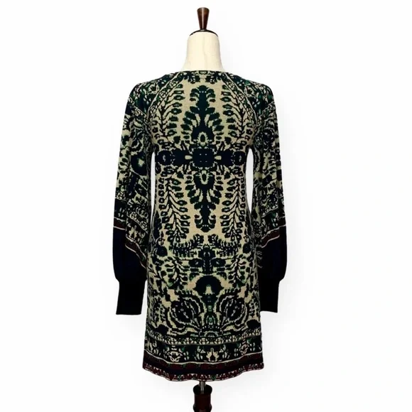 Free People Music And Lyrics Bishop Sleeve Mini Sweater Dress Size XS - Picture 9 of 11